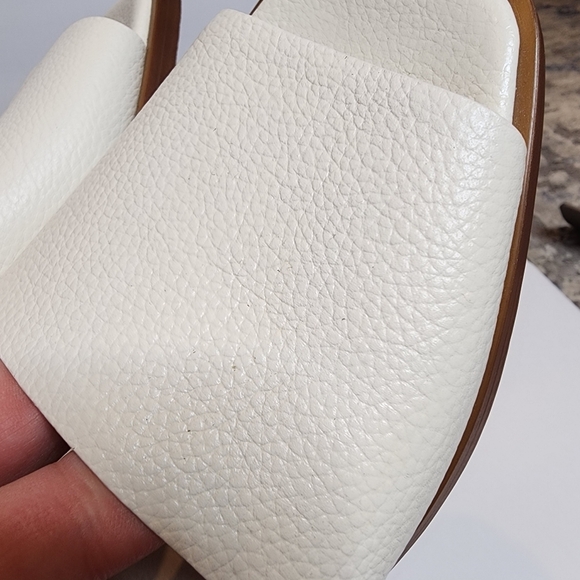 NWT Zara Flat White Leather Slider Sandals With Heel Strap Size EU 38 Stud Detai - Picture 13 of 16